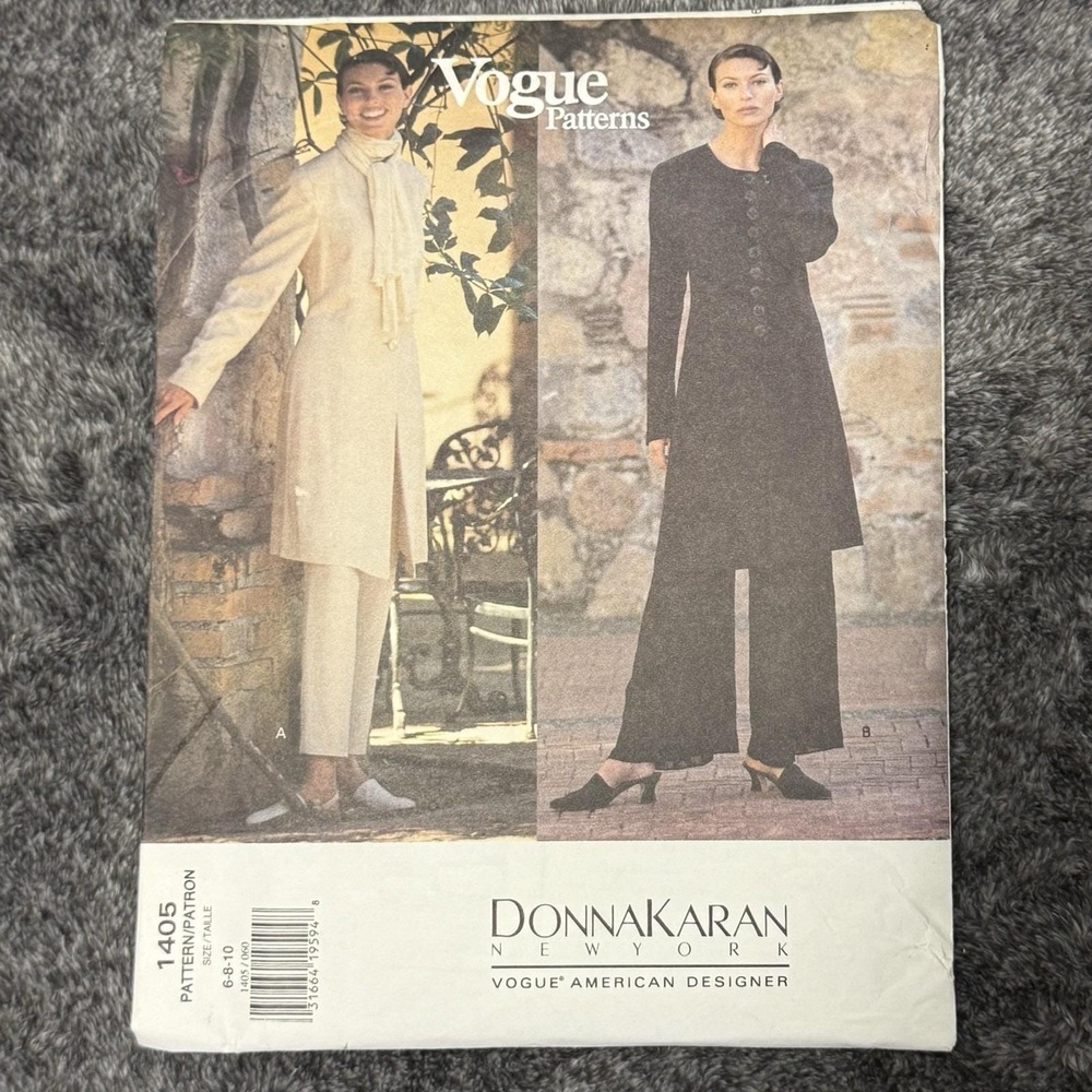 Vogue Pattern #1405 Donna KaranJacket & Pants sz 6-8-10 UNCUT W/ LABEL!!